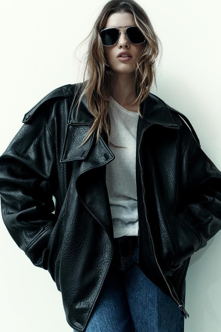 ZARA】フェイクレザージャケット ブラック | 4391/872/800 (ZARA