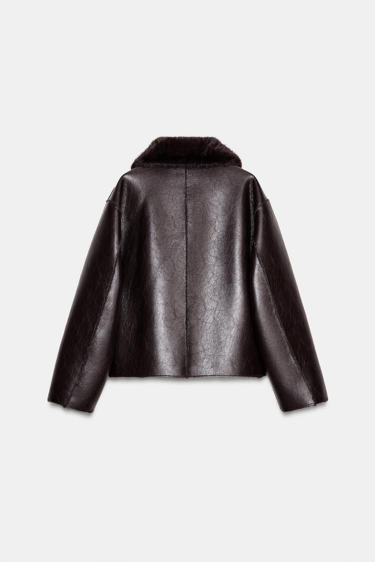 ZARA リバーシブル ダブルフェイス フェイクレザージャケット (ZARA