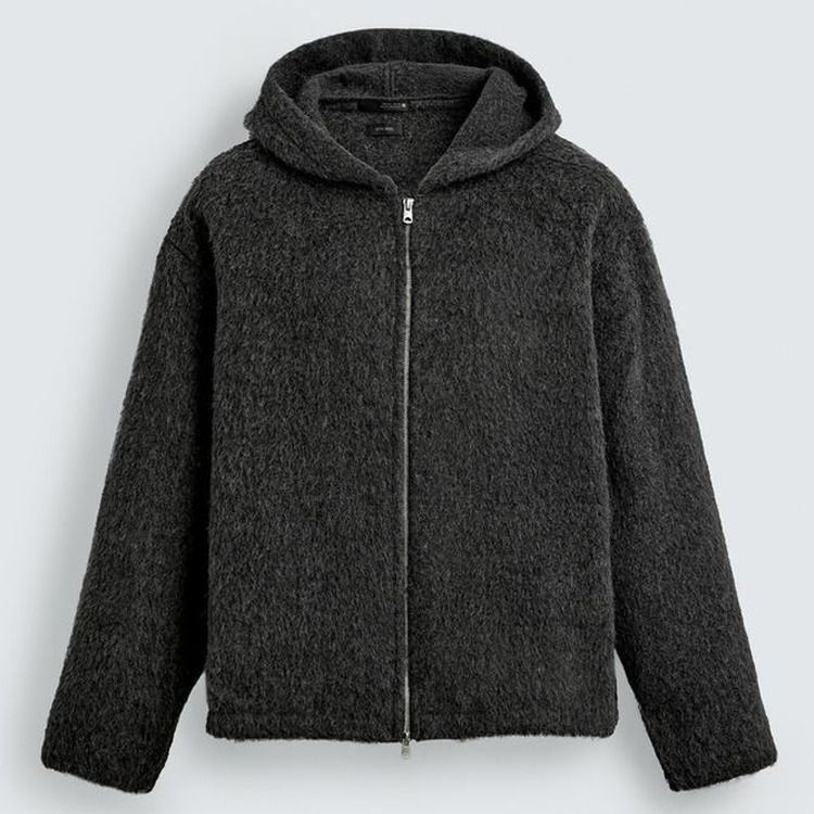 ZARA】フェイクファー シャツジャケット フード付き (ZARA/ジャケット