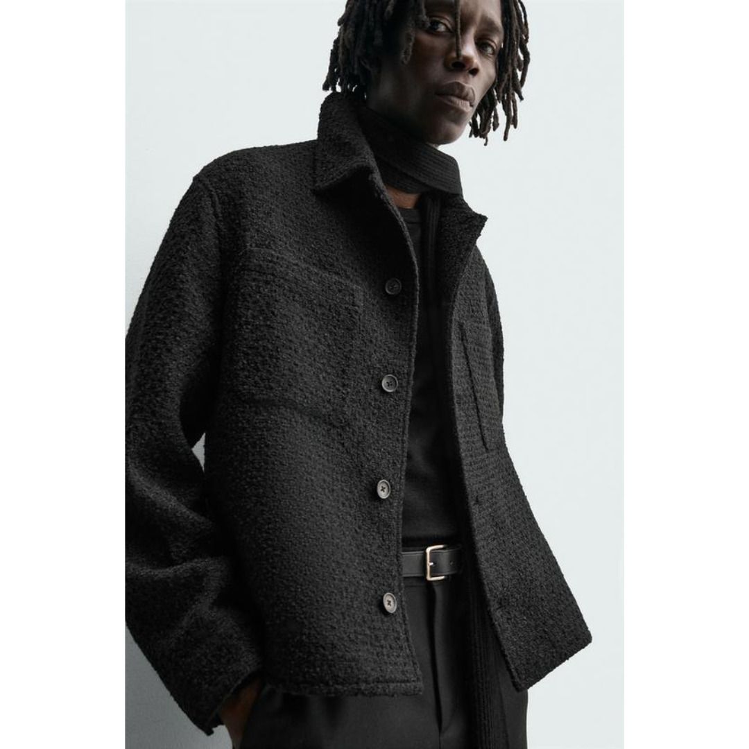 ZARA］テクスチャードポケットシャツジャケット (ZARA/テーラード