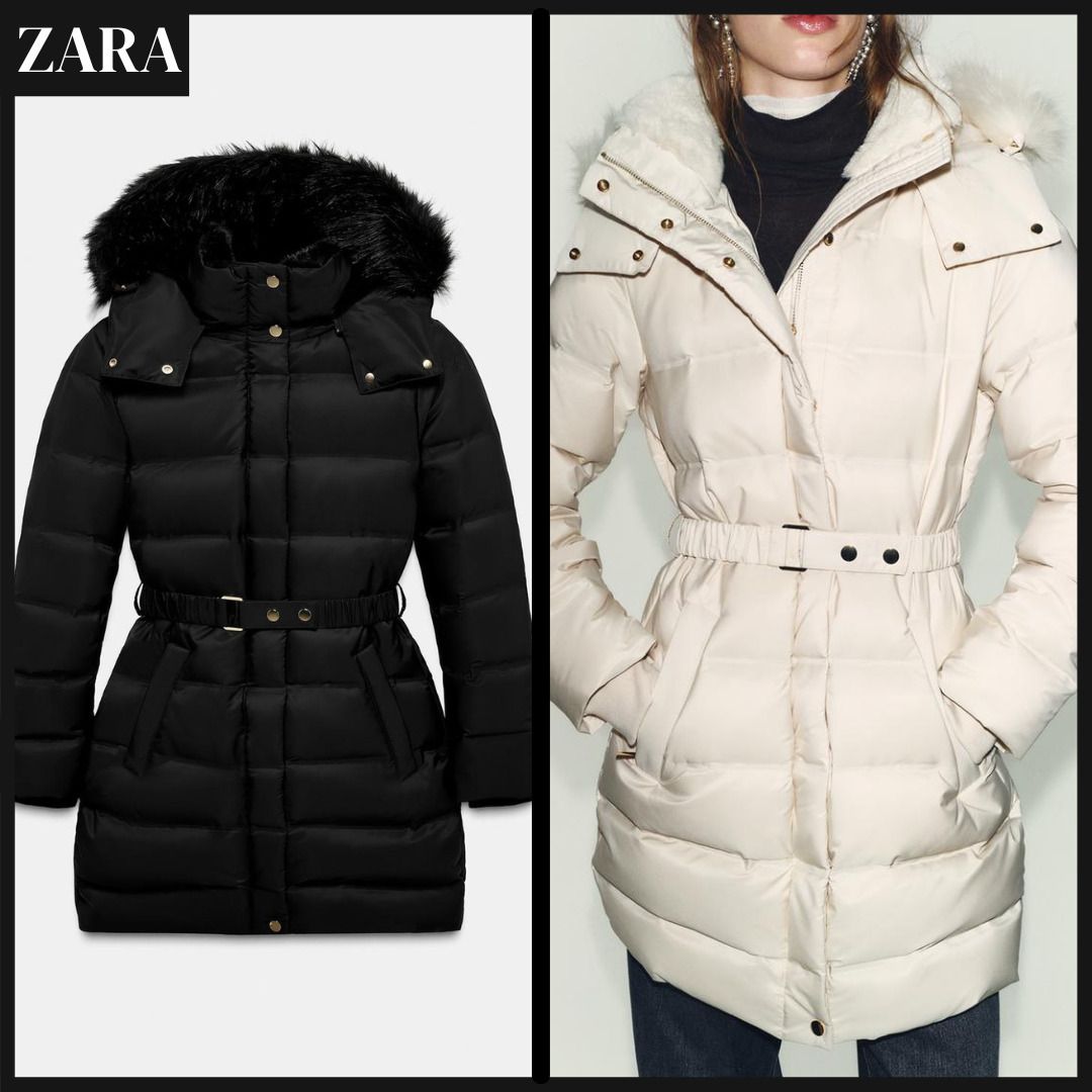 ZARA】撥水加工防風フード付きダウンジャケット (ZARA/ダウン
