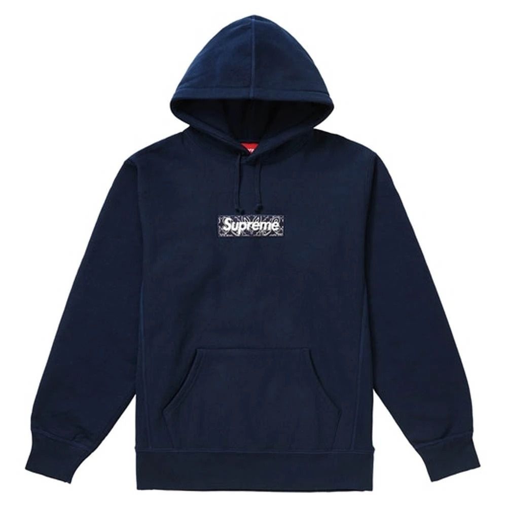 Supreme Bandana Box Logo Hooded Navy シュプリーム バンダナ