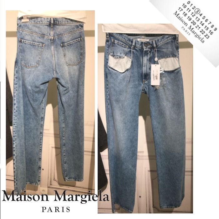 マルジェラ】ストレートジーンズ コントラストポケット付き (Maison