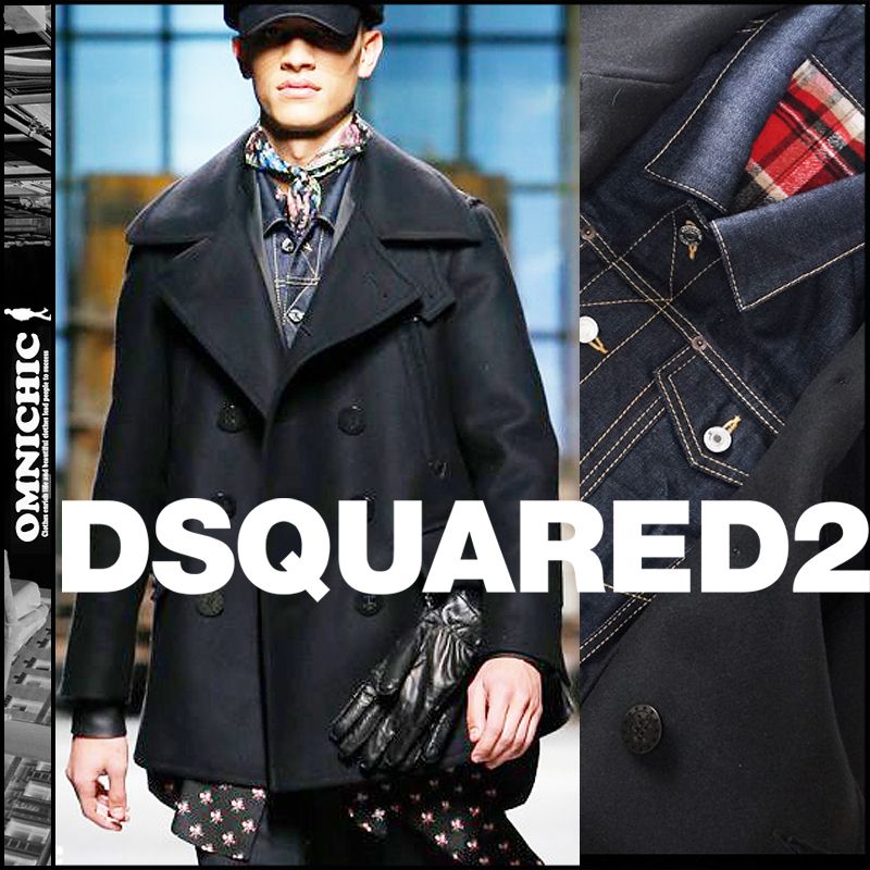 DSQUARED2ドッキングウールダウンピーコート/ディースクエアード (D