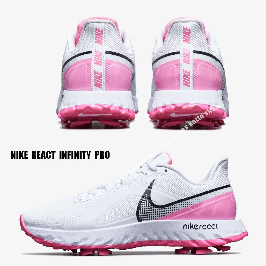 NIKE☆REACT INFINITY PRO☆ゴルフシューズ☆ホワイト×ピンク系 (Nike