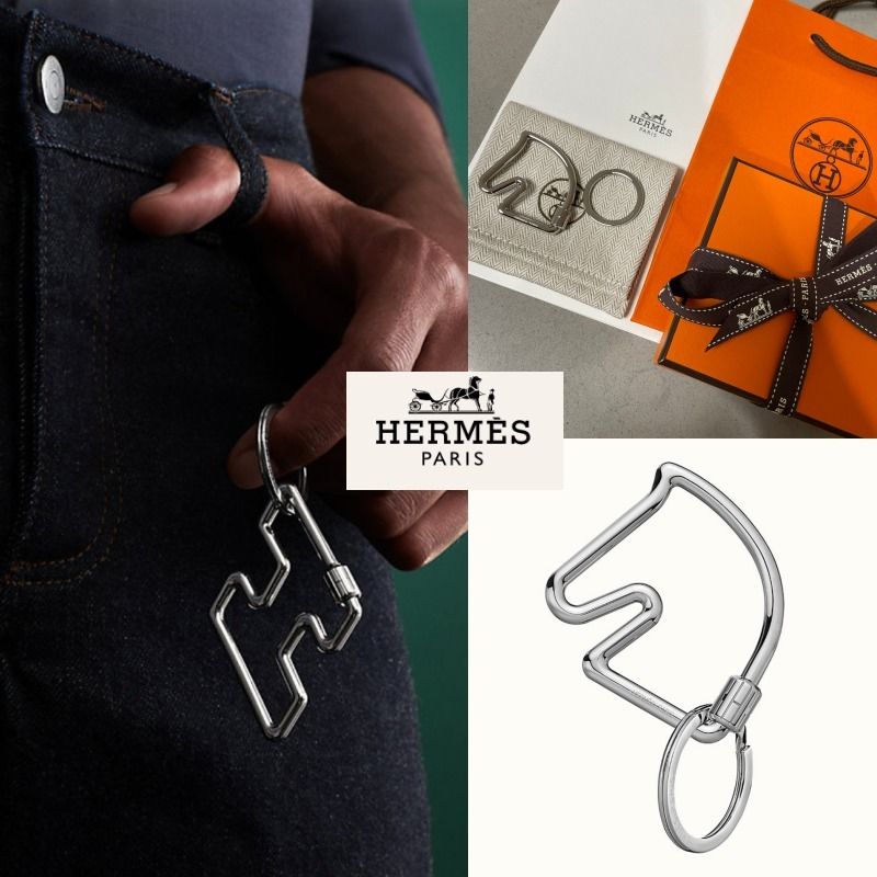 日本完売】HERMES エルメスキーリング シルバー 馬 (HERMES/キーケース