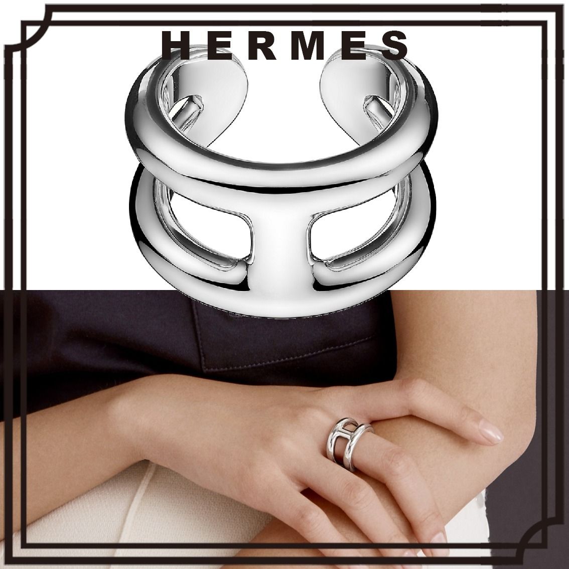 日本未入荷】HERMES リング オスモズ スターリングシルバー (HERMES