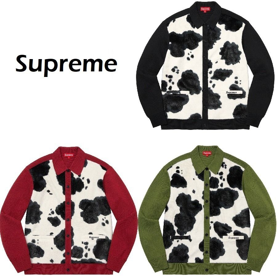 国内発送 関税込 21AW 立ち上げ Supreme Cow Print Cardigan (Supreme