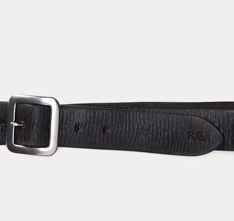 希少☆RRL(ダブルアールエル) イタリア製 ロゴ レザーベルト (RRL