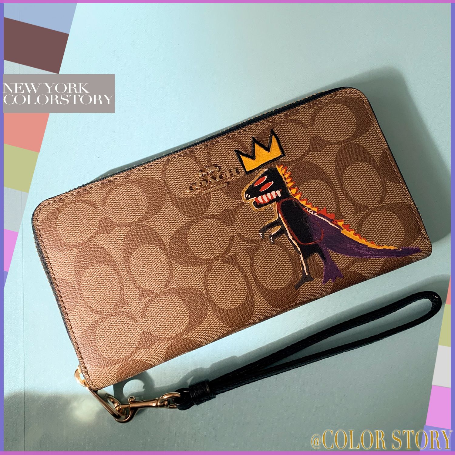 COACH x バスキア】○限定コラボ○ストラップ付きの長財布 (Coach/長