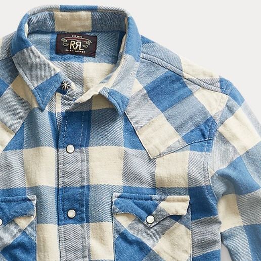 希少☆ RRL(ダブルアールエル) チェック柄 ウエスタンシャツ (RRL