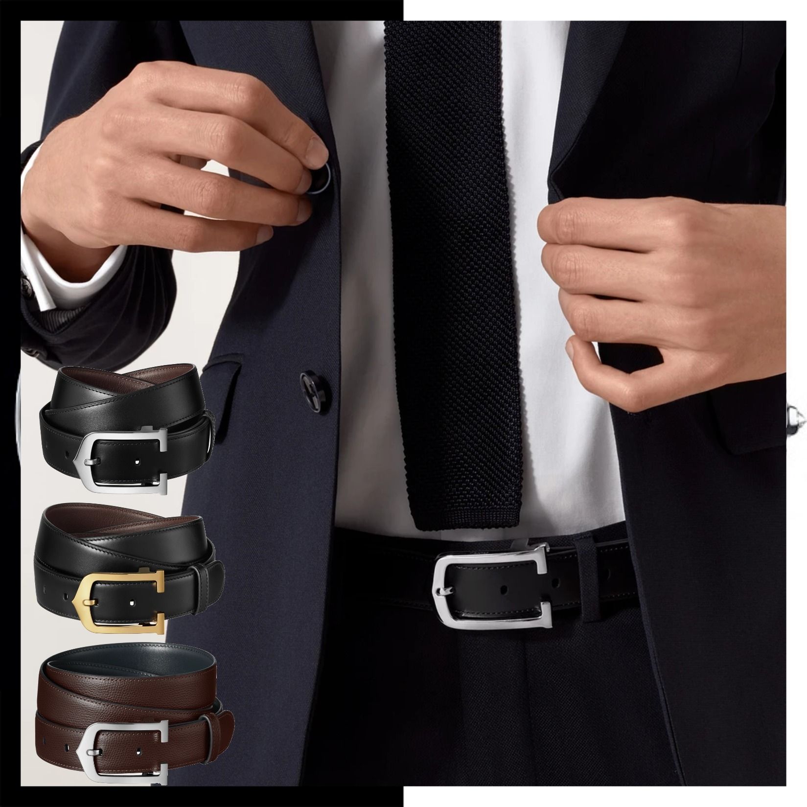 すぐ届く☆ギフトに◎【カルティエ】ベルト レザー 3色 関税込