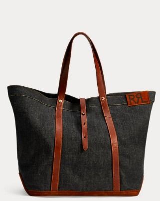 希少☆ RRL(ダブルアールエル) デニム ロゴ トートバッグ (RRL/トート