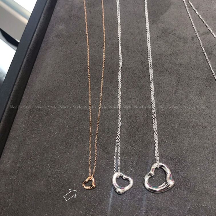 ティファニー オープン ハート ペンダント ローズゴールド 7mm