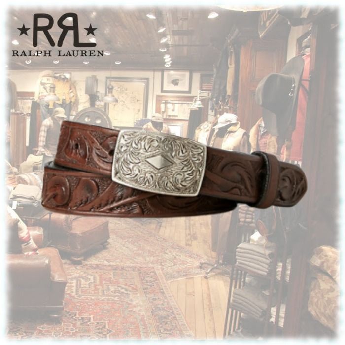 希少☆RRL(ダブルアールエル)ヴィンテージバックル レザーベルト (RRL