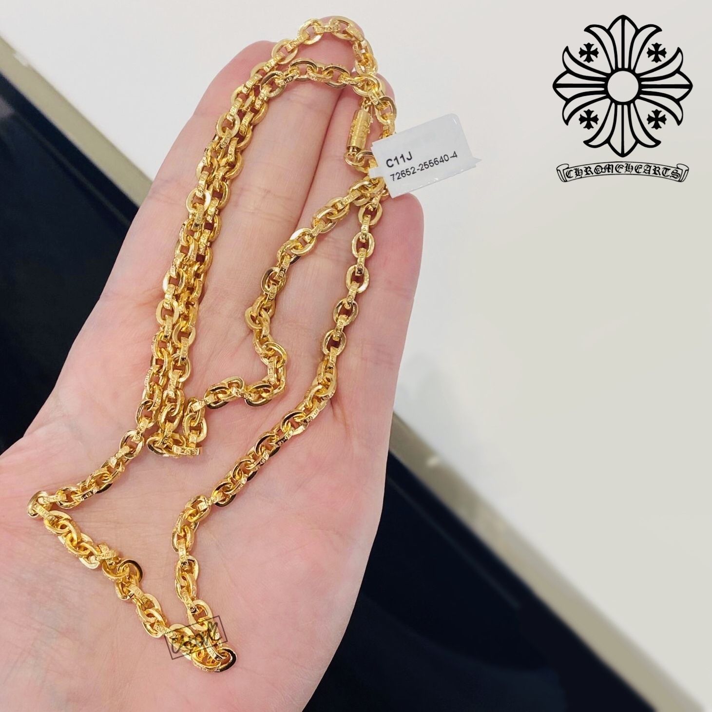 十クロムハーツ十【22Kゴールド ペーパーチェーン/18インチ