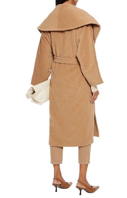MAX MARA キャメル ショールカラー ベルト付き ラップ コート (Max