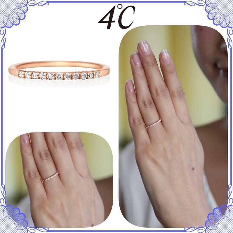 大人気!! 4℃ K10 ダイヤモンド ハーフエタニティリング (4℃/指輪