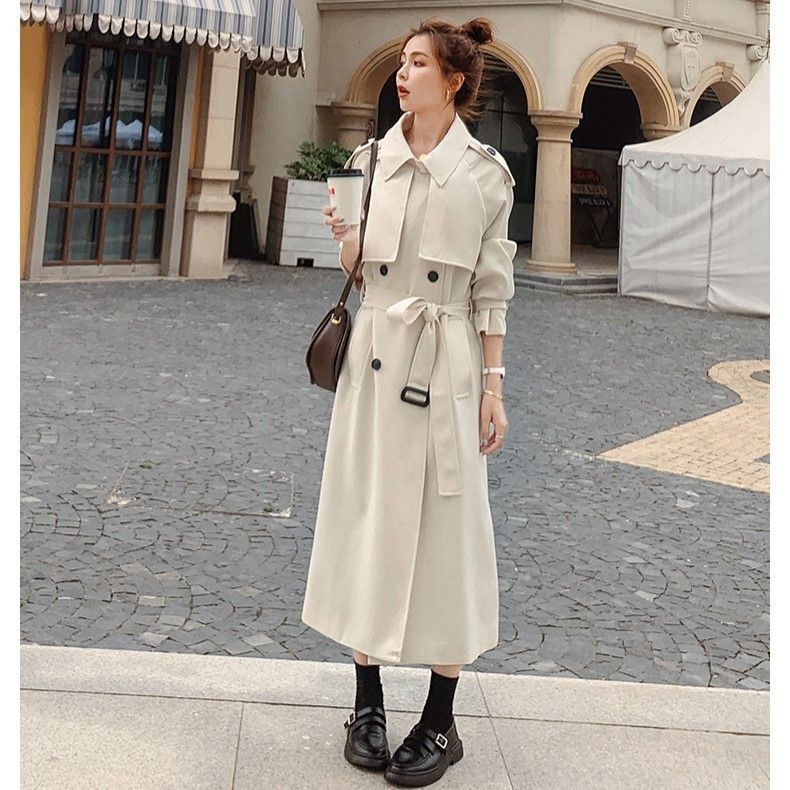 トレンチコート ベルト ユニセックス ロング丈 上品 韓国 全3色