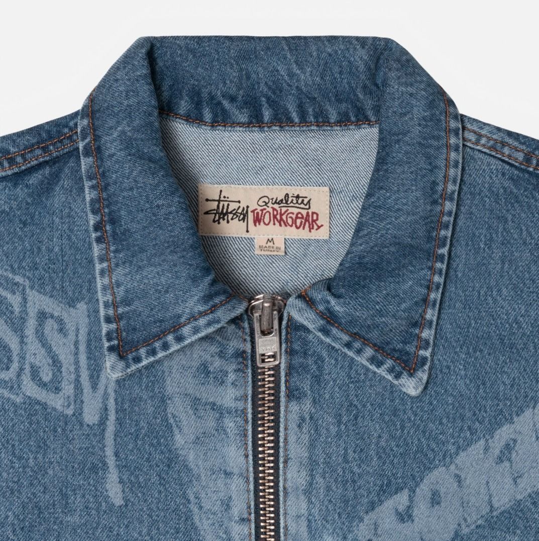 ☆送料 関税込☆Stussy☆WORLDWIDE ZIP WORK JACKET☆STONE WASH