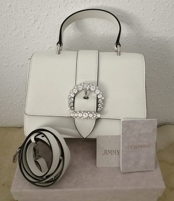 入荷わずか【JIMMY CHOO CHERI LEATHER+CRYSTALES BAG/S】 (Jimmy Choo