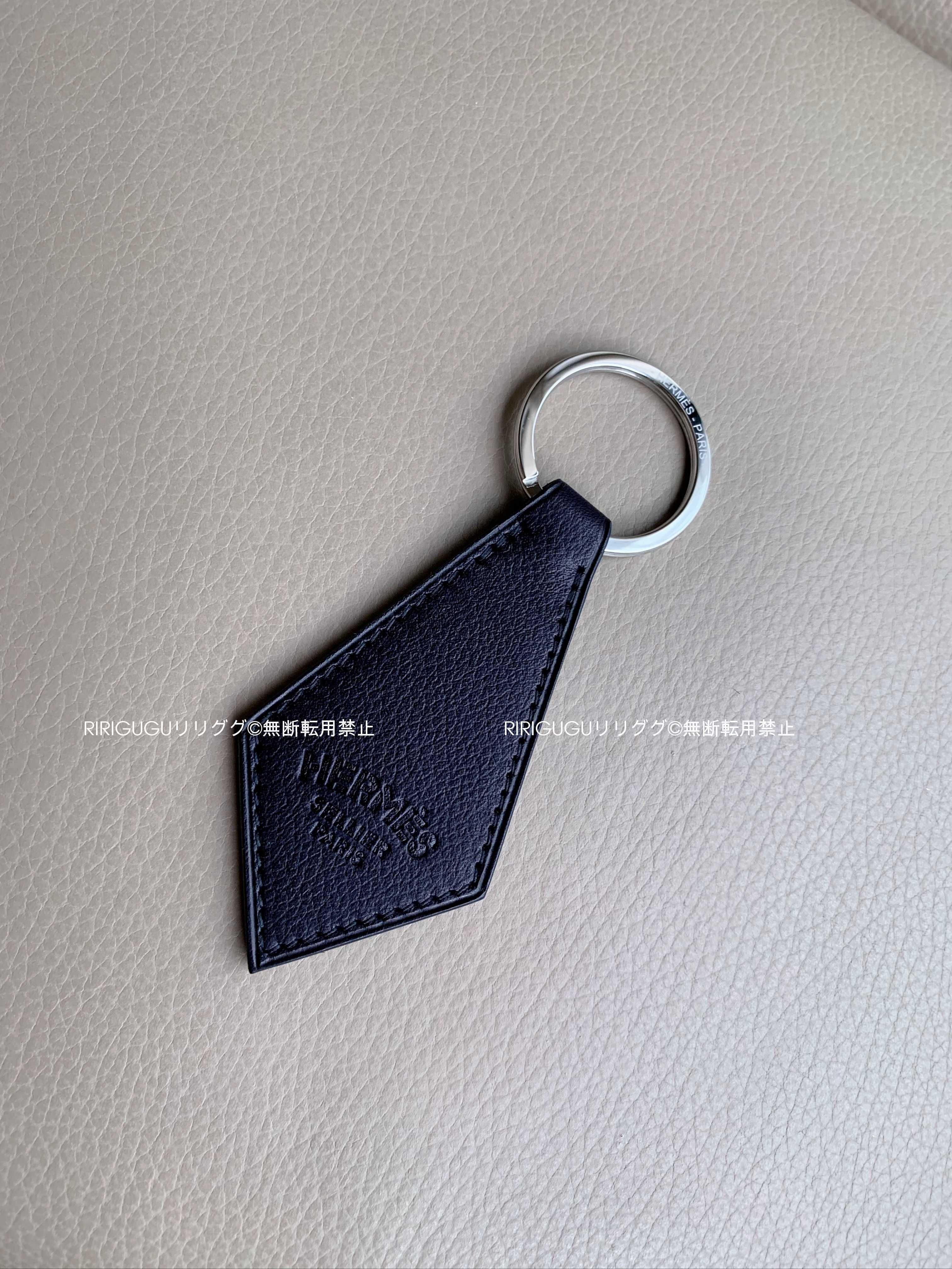 エルメス)《タブ》キーリング/キーホルダー☆ブルーインディゴ (HERMES