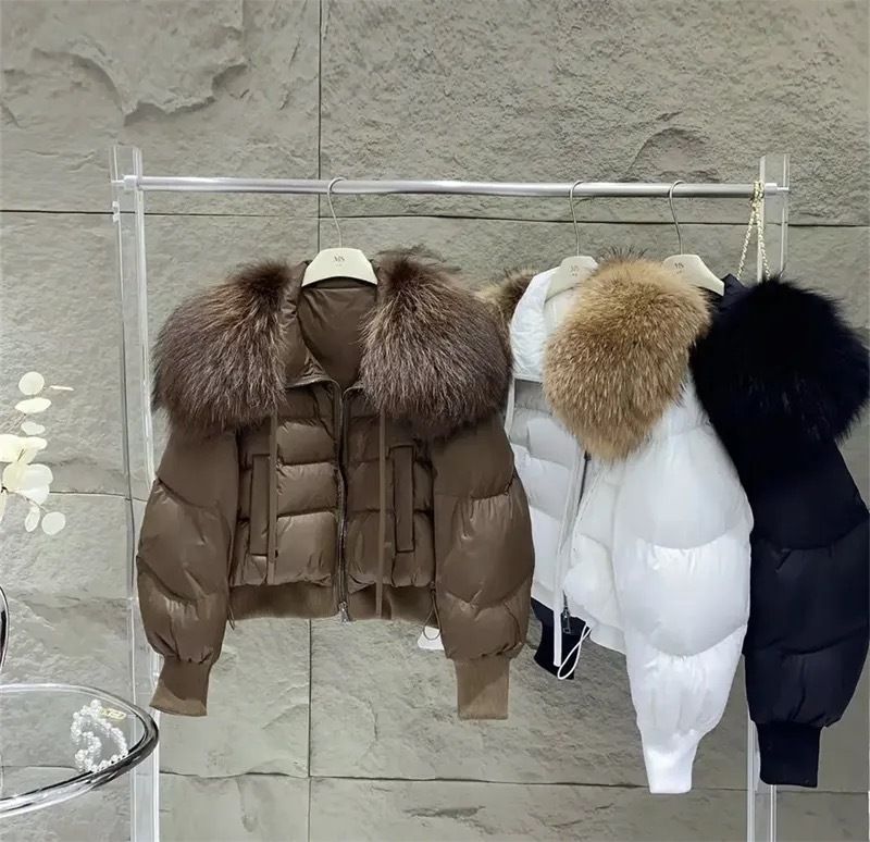 韓国デザイン 毛皮 リアルファー ダウンジャケット JACKET (ダウン