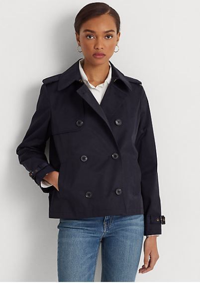 NEW【LAUREN Ralph Lauren】Short Double-Breasted Trench Coat