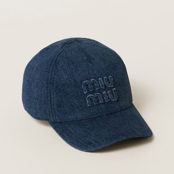 MiuMiu】ミュウミュウ ロゴ デニム ベースボールキャップ (MiuMiu