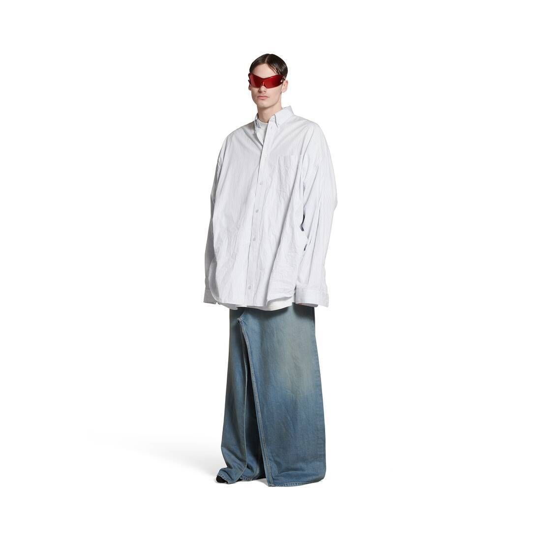 送料込直営店+BALENCIAGA+オーバーサイズ ストライプシャツ