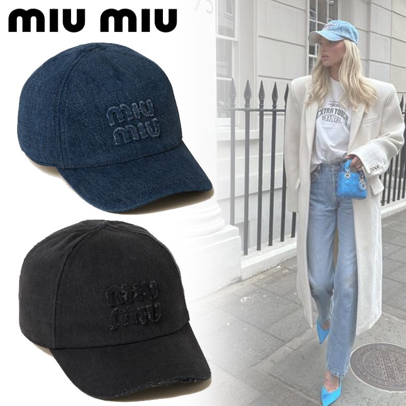 国内直営 **miumiu** デニム ベースボールキャップ (MiuMiu/キャップ