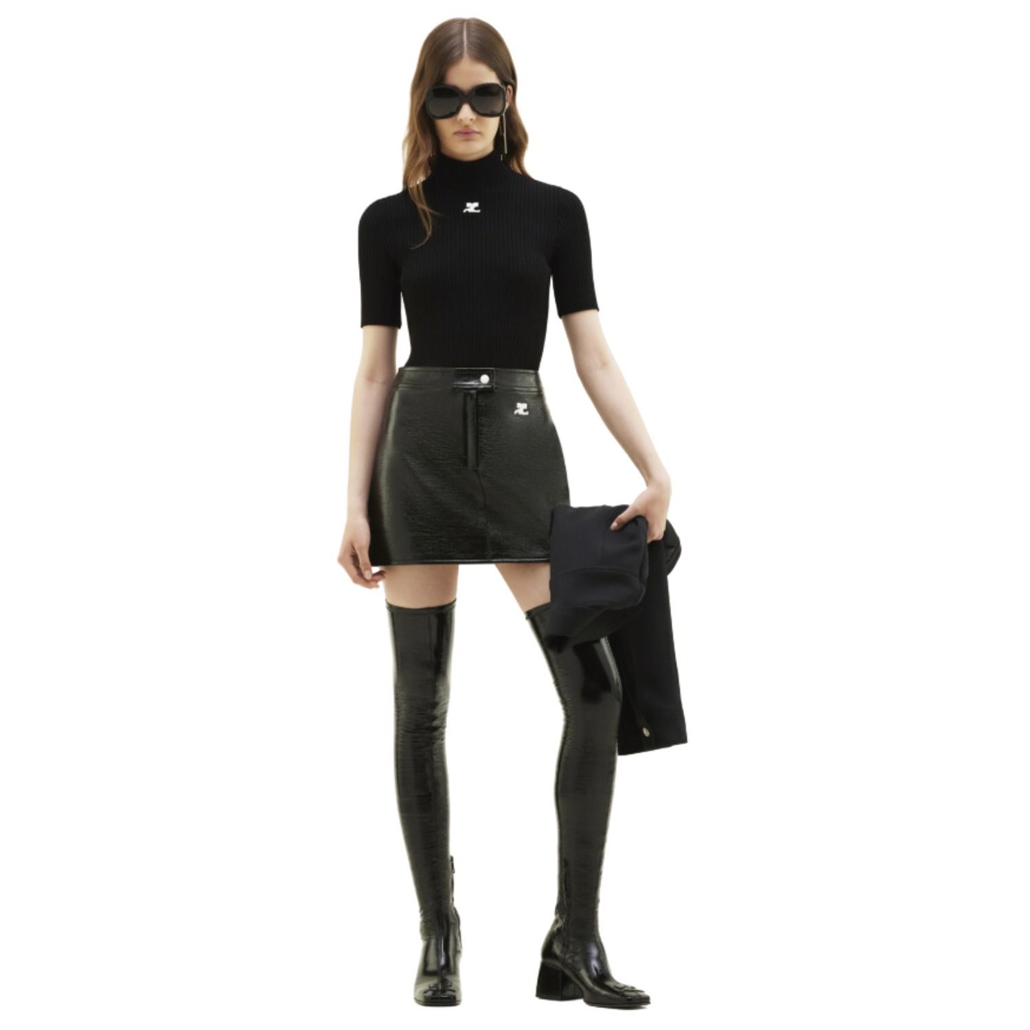 COURREGES クレージュ Reedition ニットトップ ショートスリーブ