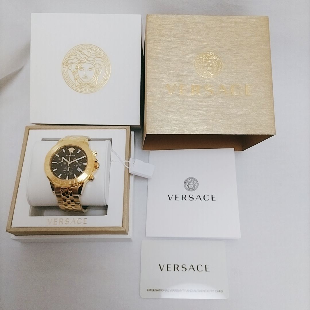 VERSACE 腕時計 Signature クロノグラフ ゴールド ブレスレット
