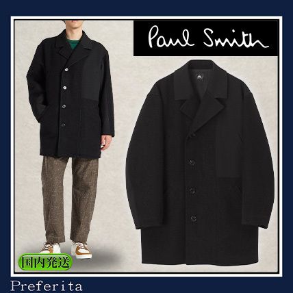 Paul Smith】ミックスアップコート RED EAR ウール ブラック (Paul