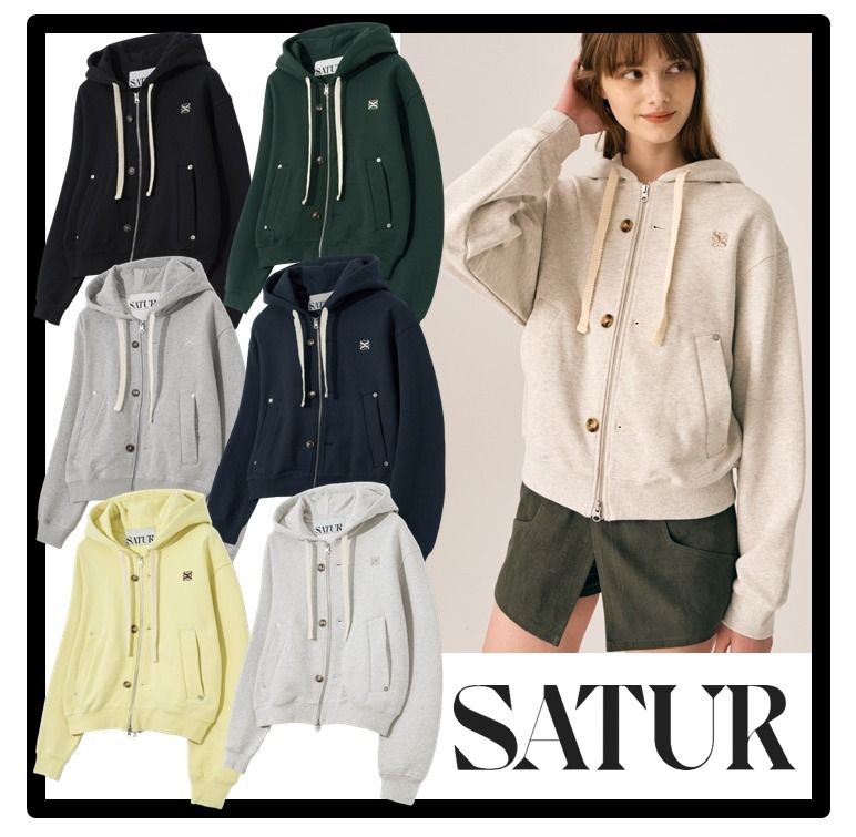 ☆関税込☆SATUR☆(W) Teo Cotton All Day Hood Zip-Up☆ (SATUR