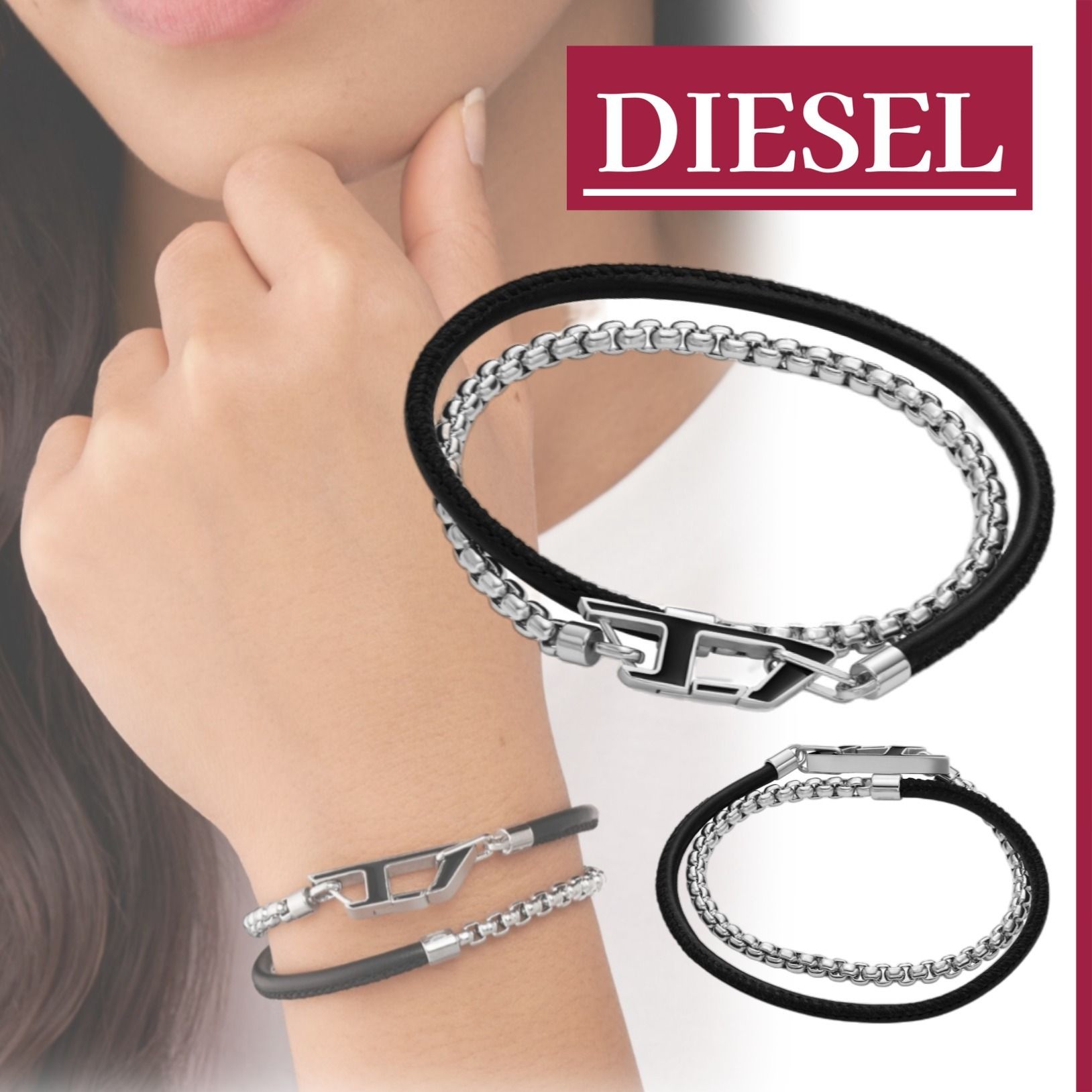 ギフトに】DIESEL『Dx1472 チェーンブレスレット』送料込 (DIESEL
