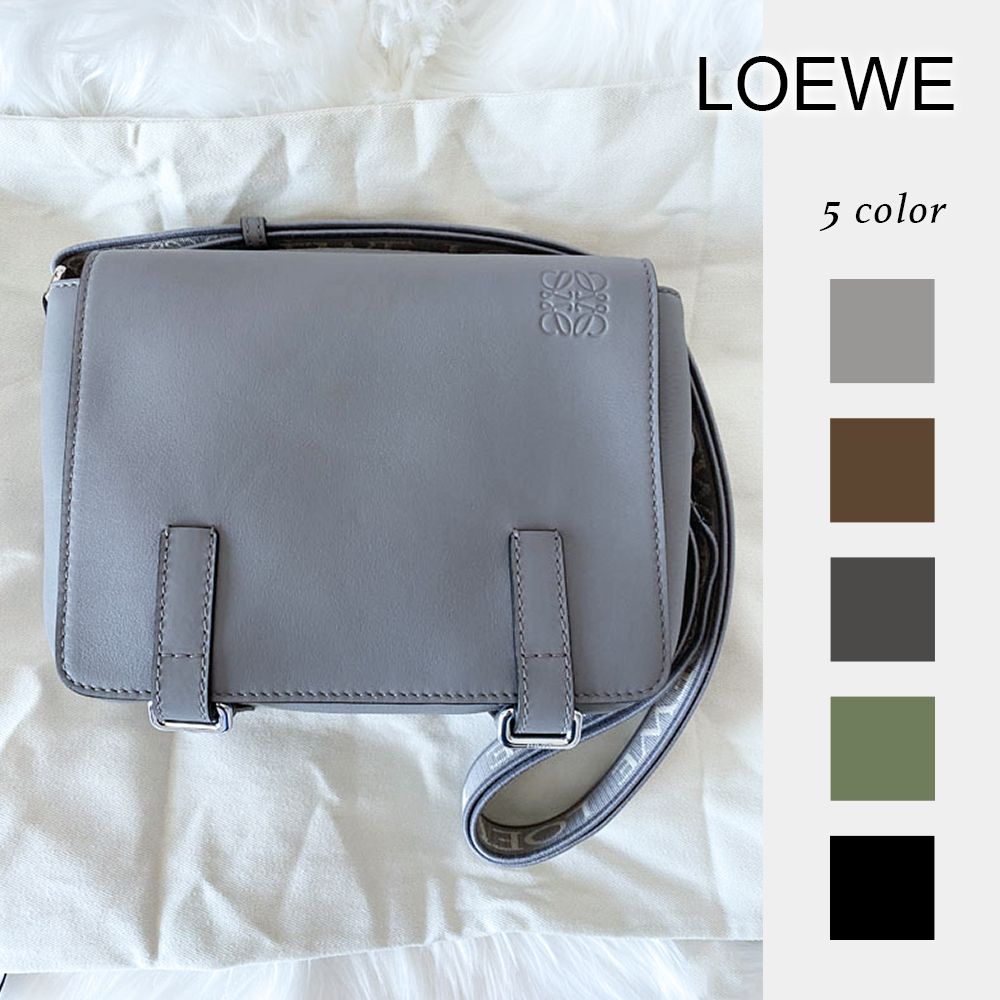 LOEWE/ロエベ ミリタリー メッセンジャーバッグ XS カーフレザー