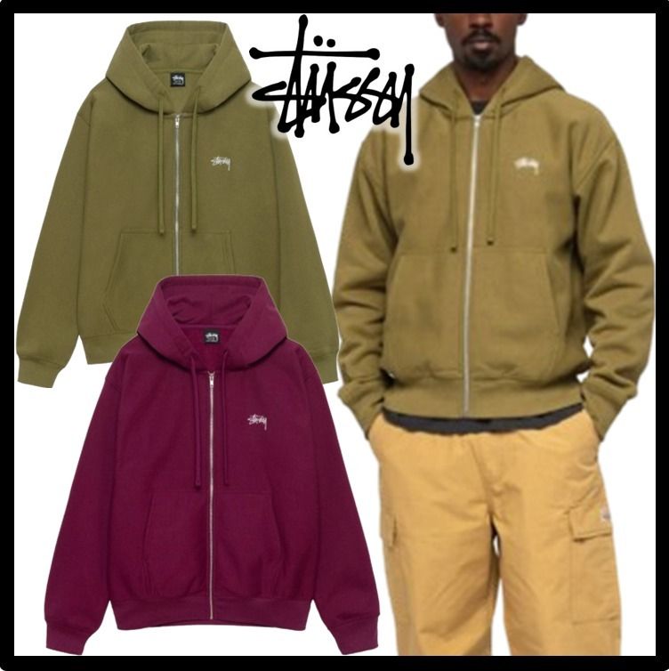 ☆関税込☆Stussy☆STOCK LOGO ZIP HOODIE☆パーカー (STUSSY/パーカー
