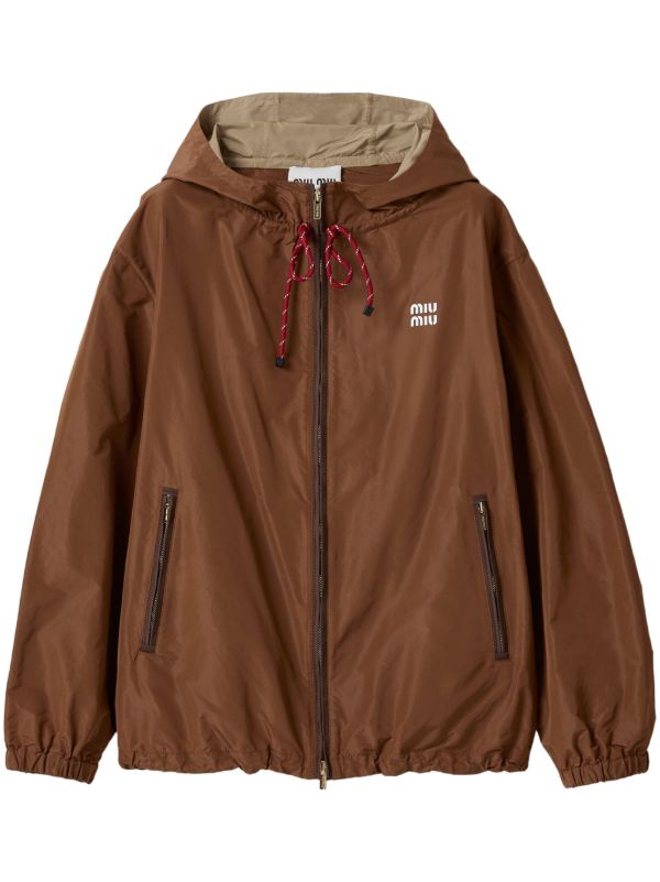 Miu Miu Hooded Jacket | Brown | FARFETCH
