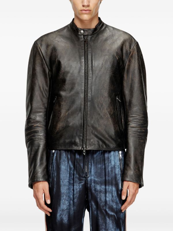 Diesel L-Carver レザージャケット | ブラウン | FARFETCH JP