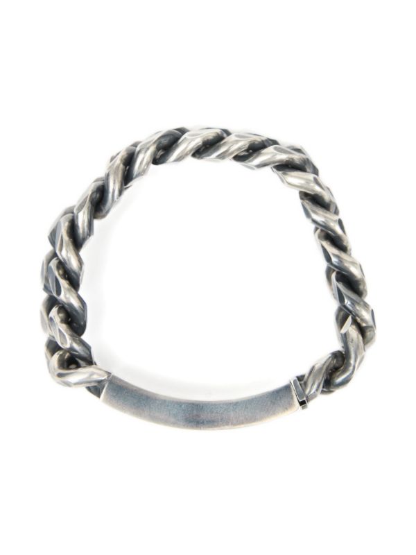 MM6 Maison Margiela カーブチェーン ブレスレット | シルバートーン