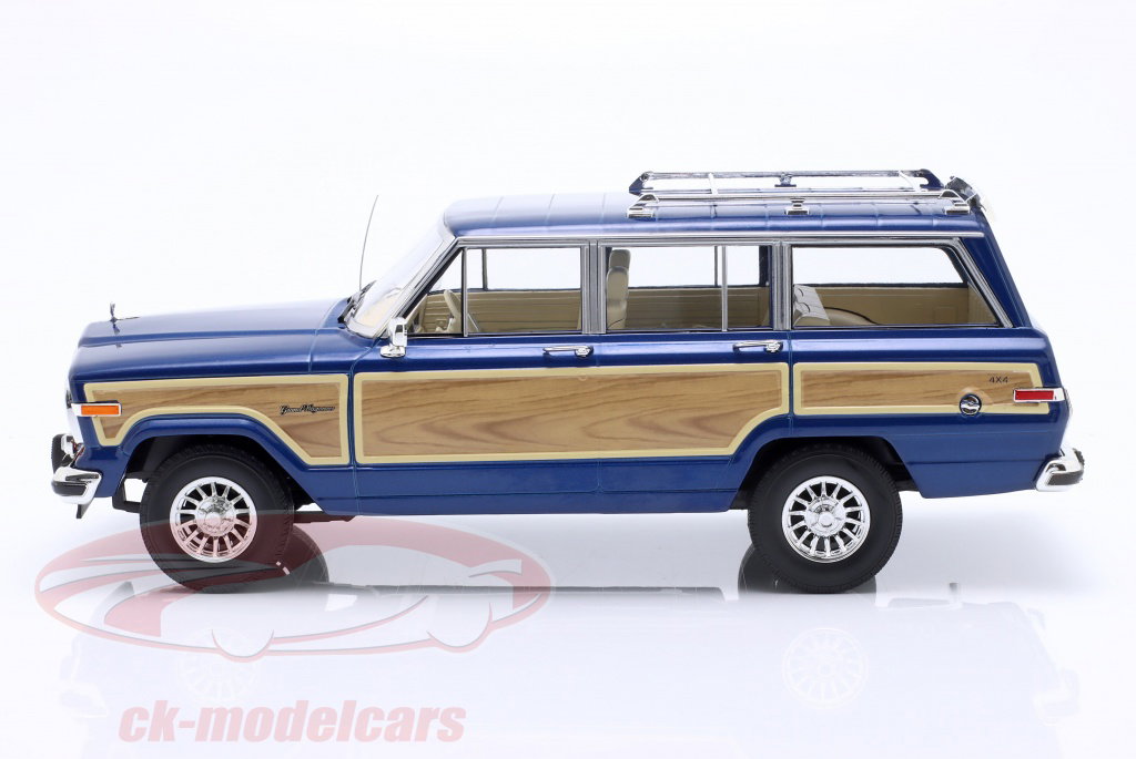 KK-Scale 1:18 Jeep Grand Wagoneer year 1989 blue metallic / wood