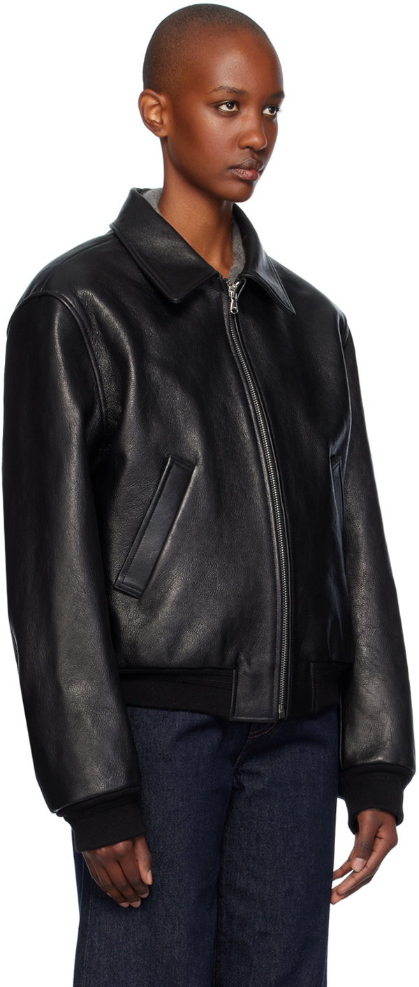 Recto Black Ben Goat Leather Jacket Recto
