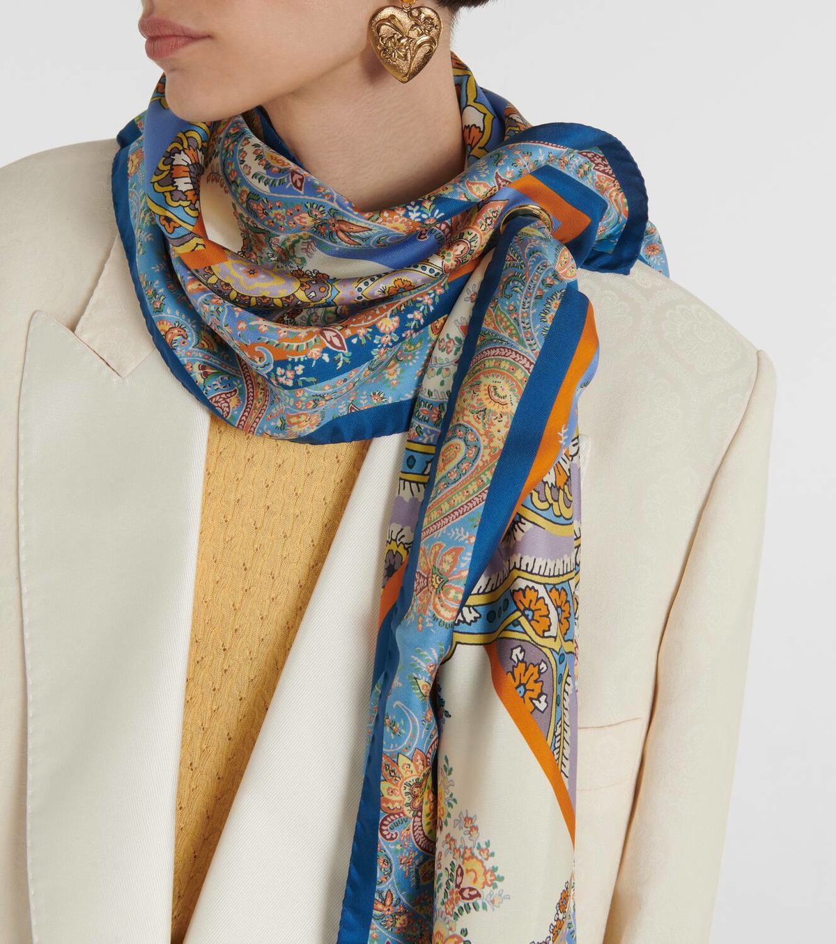 Etro Printed silk scarf Etro
