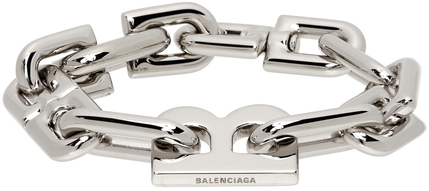 Balenciaga Silver & Black Malibu Ball Bracelet Balenciaga