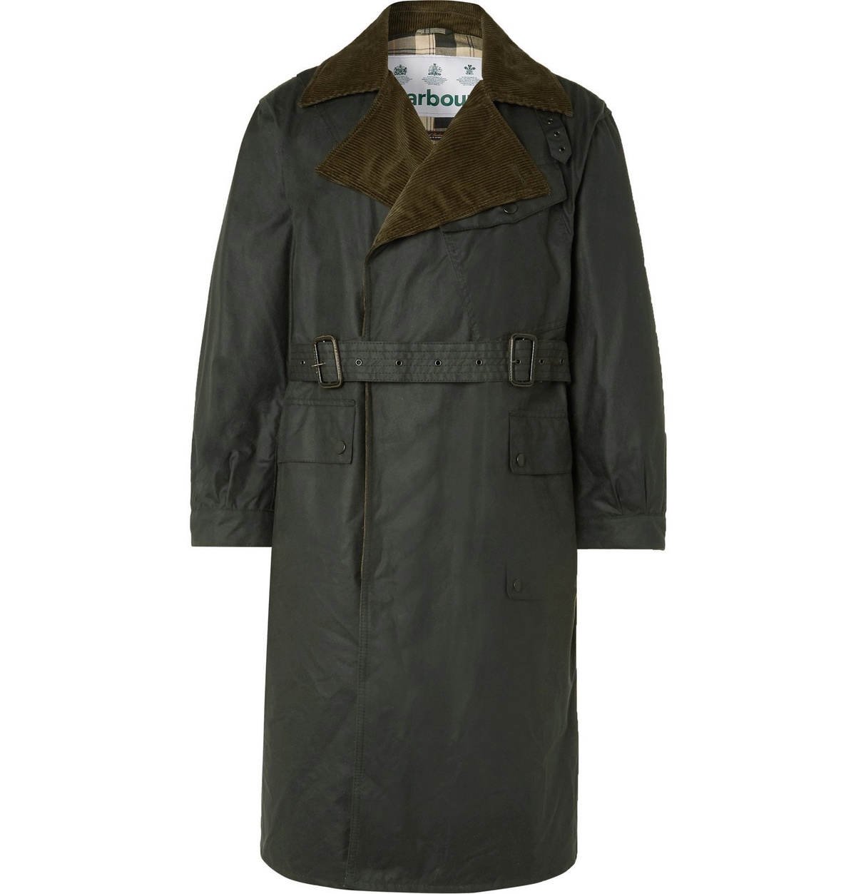 Barbour - Despatch Riders Belted Corduroy-Trimmed Waxed-Cotton