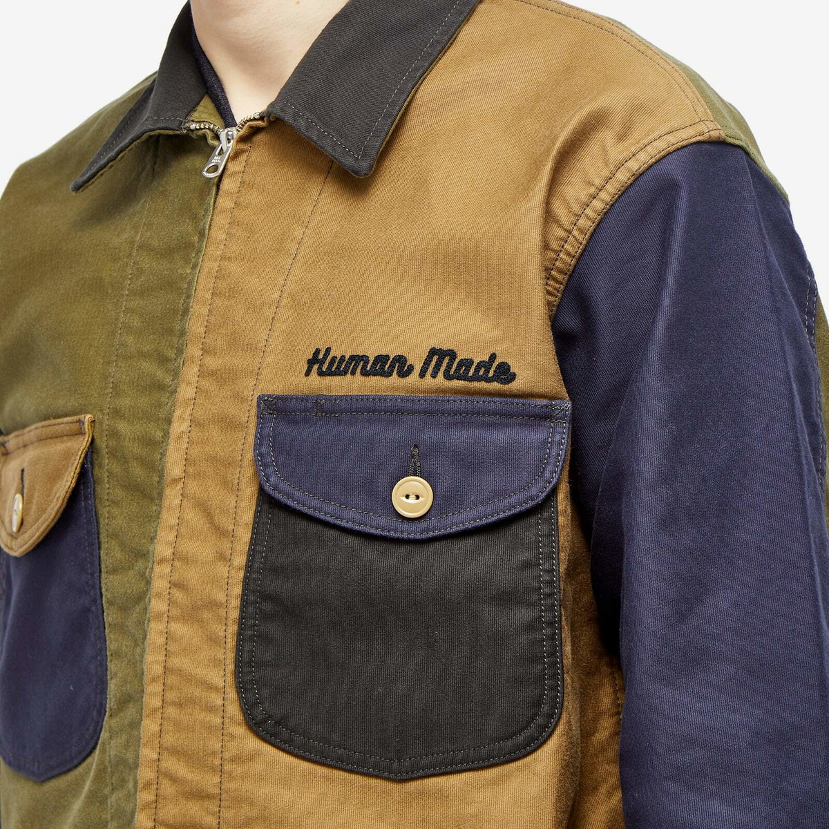 Human Made Men's Zip-Up Work Jacket in Navy Human Made