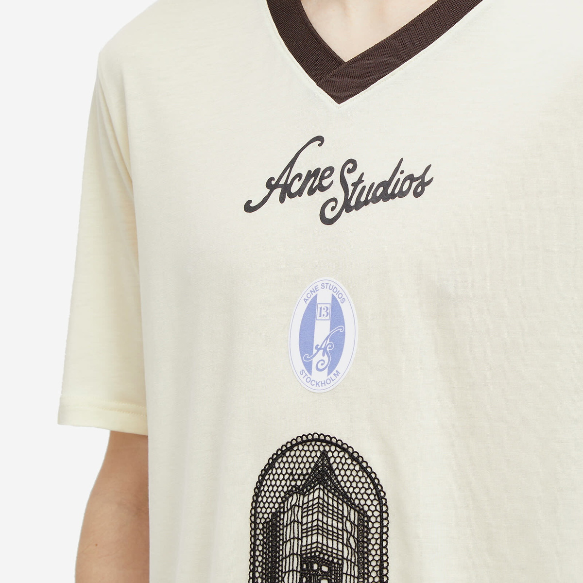 Acne Studios Men's Everest Sports T-Shirt in Ivory White Acne Studios