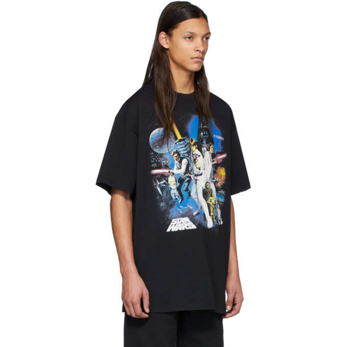 VETEMENTS Black STAR WARS Edition Movie Poster T-Shirt Vetements