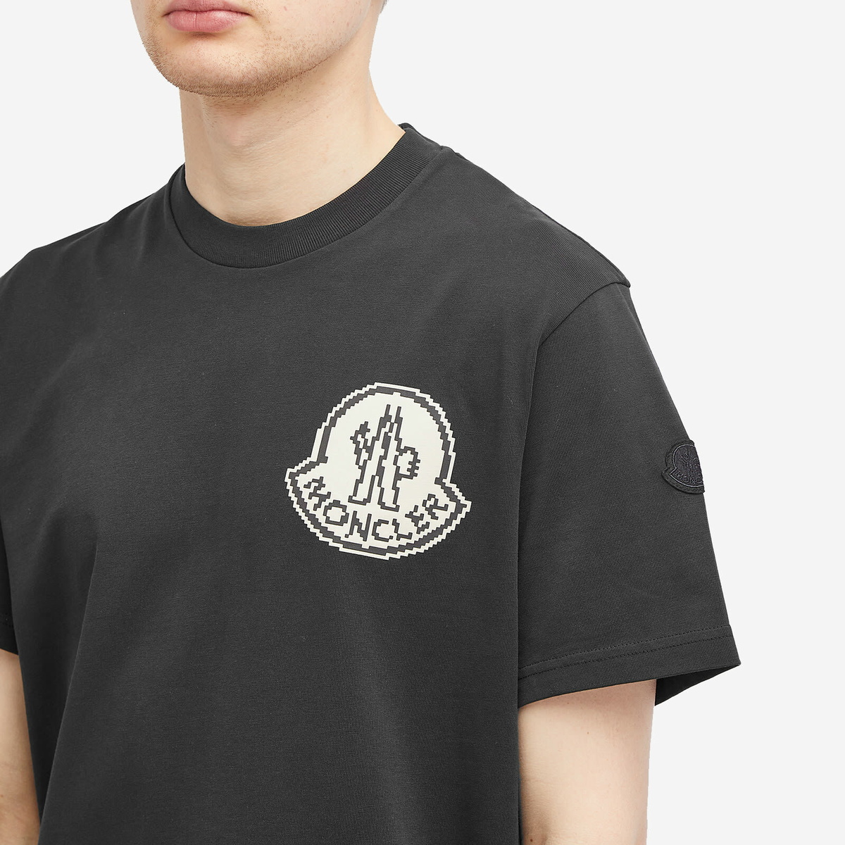 Moncler Men's Pixel Logo T-Shirt in Black Moncler